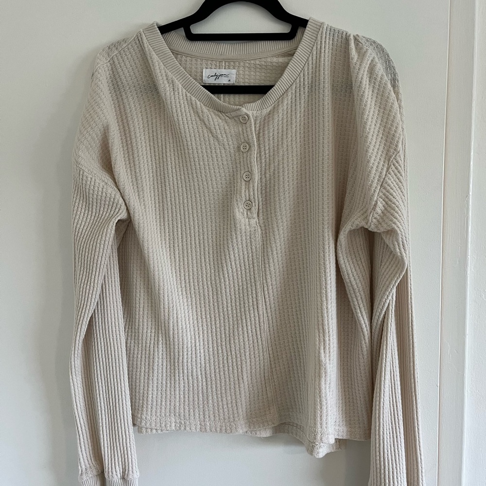 CJLA oatmeal color waffle henly top